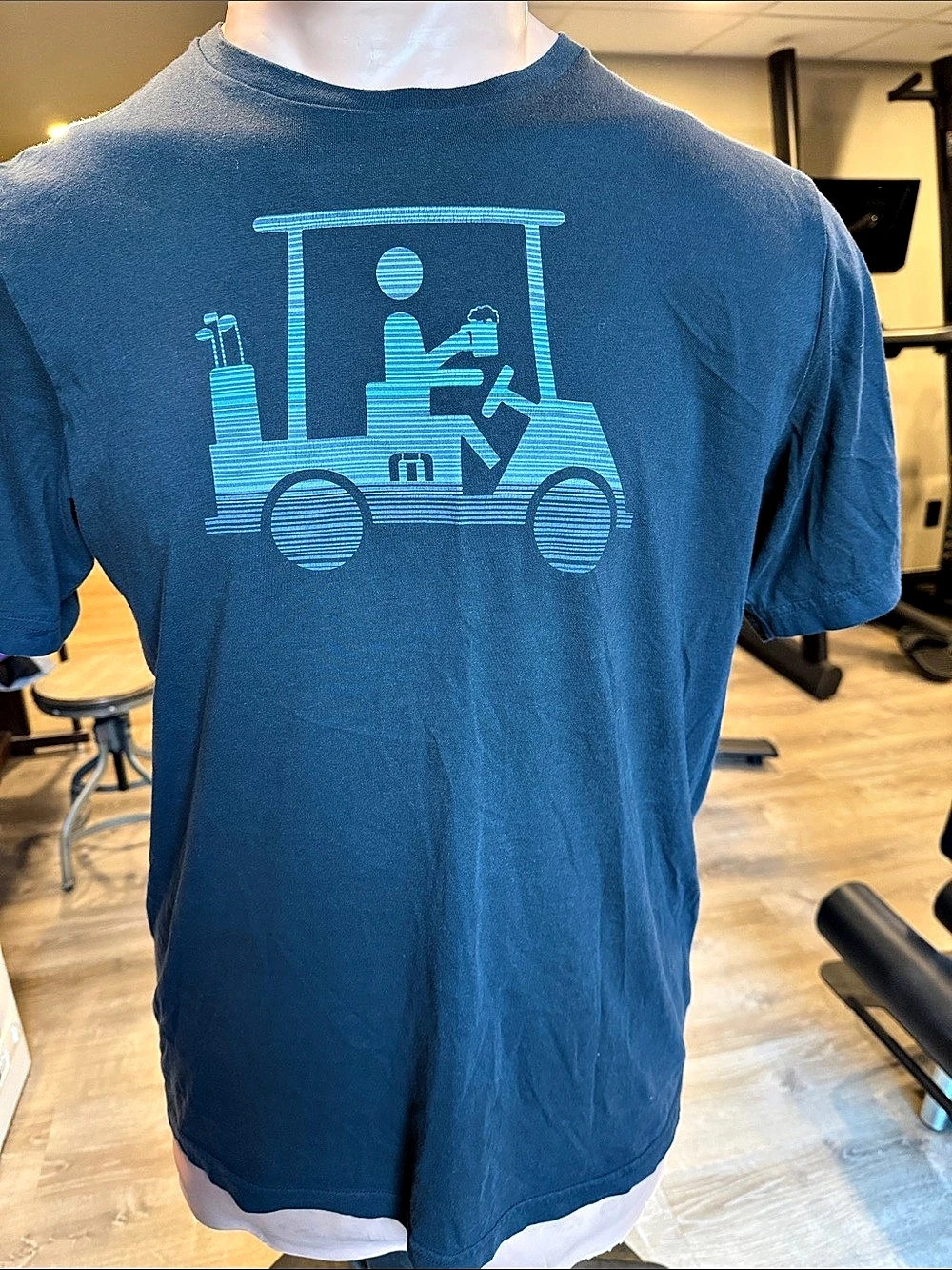 travis, Matthew Short Sleeve Graphic Tee Size XL golf cart, graphic Black
